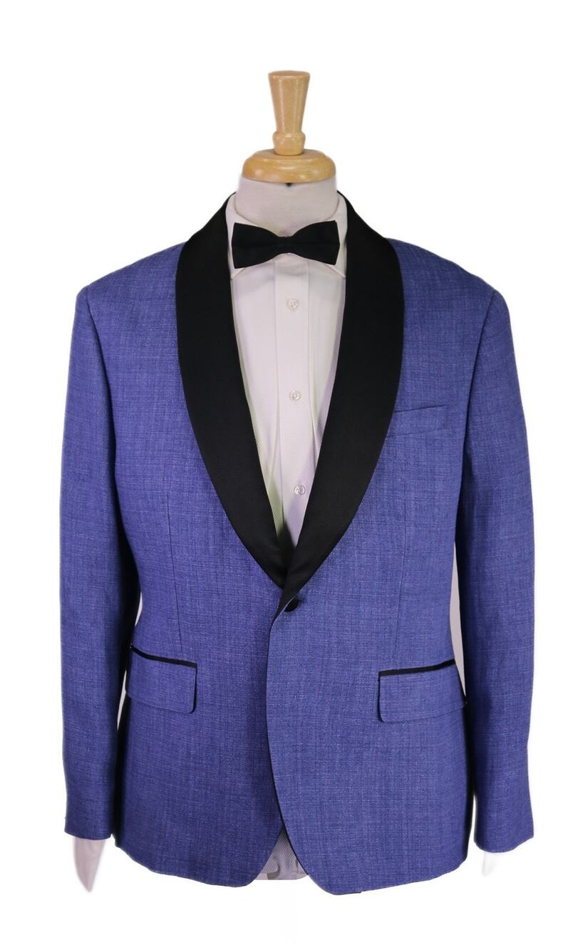 Bonobos Mens Tuxedo Blazer 38L Blue Linen Standard Fit Shawl Lapel Formal NWT